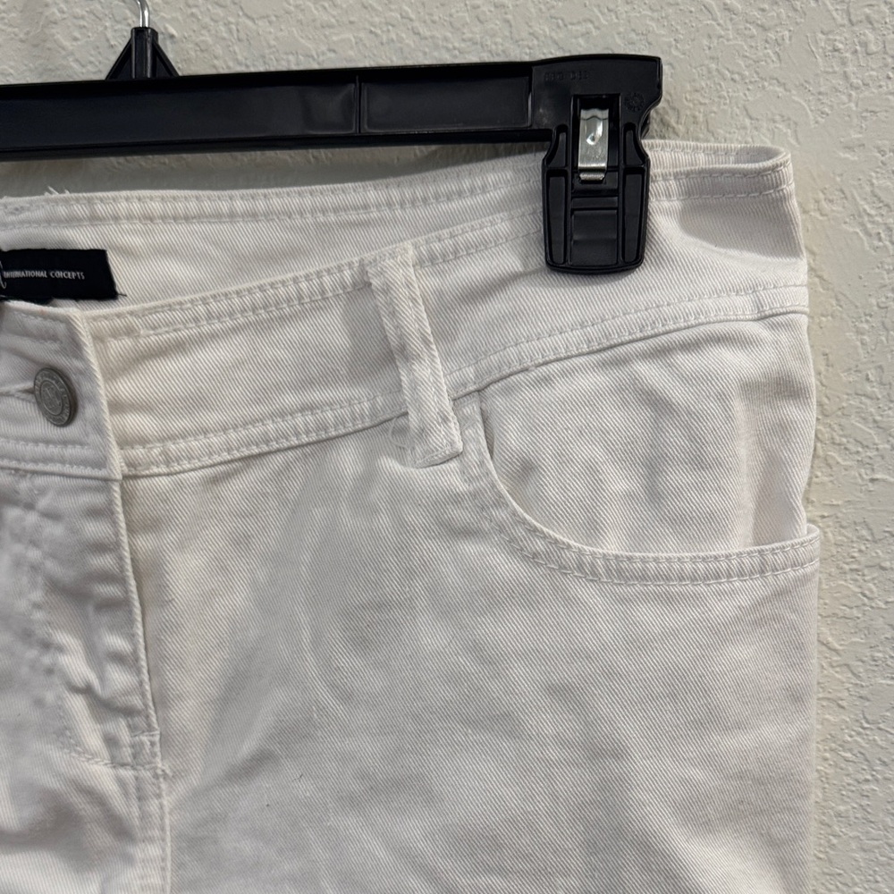 INC International Concepts White Women's Bermuda Shorts - Picture 2 of 4